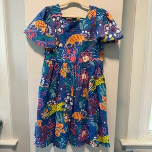Mini Boden dress animal Floral 8-9